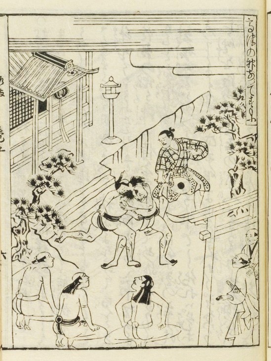 大阪・高津神社での相撲会の画像。